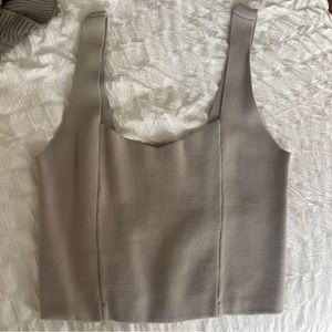 Abercrombie grey corset-style sweater tank size L